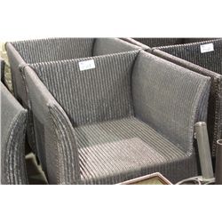 DARK GREY WASH RATTAN HIGH BACK CHAIR