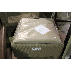 GREY RATTAN OTTOMAN WITH CUSHION