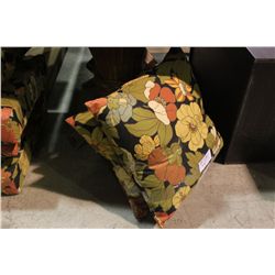 2 FLORAL 21"X21"X6" BACK CUSHIONS