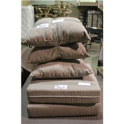 2 GREY PATTERN 25"X26"X5" BOTTOM CUSHION & 3