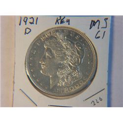 1921-D MORGAN DOLLAR
