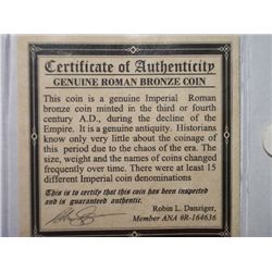 CERTIFIED A.D. ROMAN COINS