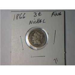 1866 3 CENT NICKLE
