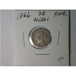 1866 3 CENT NICKLE
