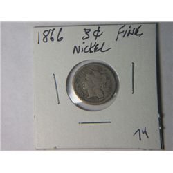 1866 3 CENT NICKLE