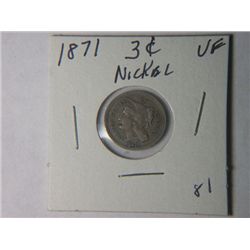 1871 3 CENT NICKLE