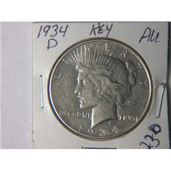 1934 D PEACE DOLLAR