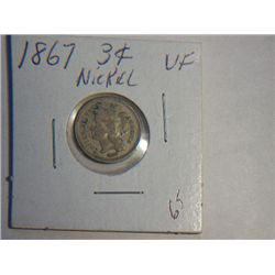 1867 3 CENT NICKLE