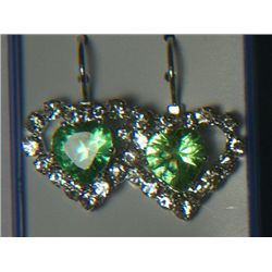 GREEN HEART WITH SIMULATED DIAMONDS