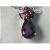 Image 1 : AMETHYST, RHODELITE GARNET PENDANT PLATNIUM GOLD OVERLAY