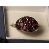 Image 1 : GARNET CLUSTER  RING SIZE 7
