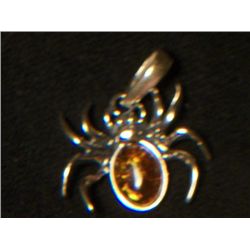 BALTIC AMBER SPIDER SET WITH SILVER CHAIN