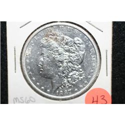 1887-S Silver Morgan $1, MS60, Better Date