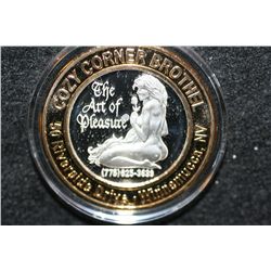 Cozy Corner Brothel, limited edition two-tone $10 Silver State brothel token