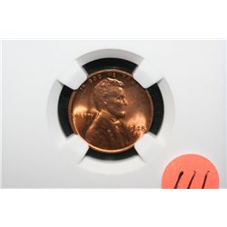 1948-D Wheat Back penny, NGC graded MS65 RD