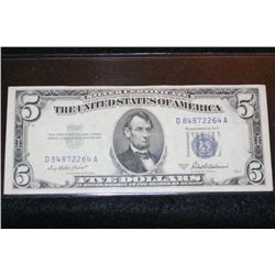 1953-A US Silver Certificate $5, Blue Seal, #D84872264A