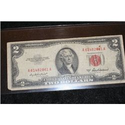 1953-A US Note $2, Red Seal, #A61482861A