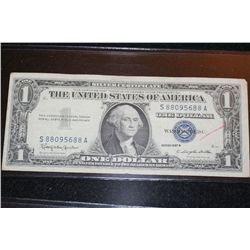 1957-B US Silver Certificate $1, Blue Seal, #S88095688A