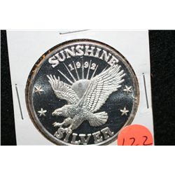 1992 Sunshine Silver Mining, .999 fine 1 oz.