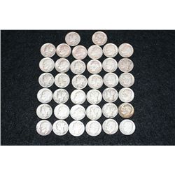 Roosevelt dimes, various dates & conditions, (21) & Mercury dimes, various dates & conditions, (17),