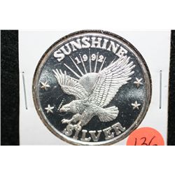 1992 Sunshine Silver Mining, .999 fine 1 oz.