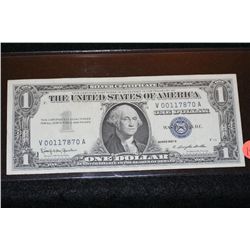 1957-B US Silver Certificate $1, Blue Seal, #V00117870A