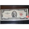 Image 1 : 1953 US Note $2, Red Seal, #A12197388A