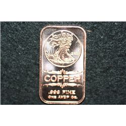 2011 Copper Ingot, .999 fine 1 oz.