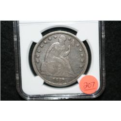 1841 Seated Liberty $1, NGC graded VF Details, Improperly cleaned