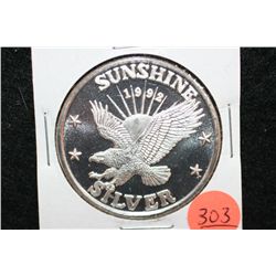 1992 Sunshine Silver Mining, .999 fine 1 oz.