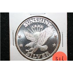 1992 Sunshine Silver Mining, .999 fine 1 oz.