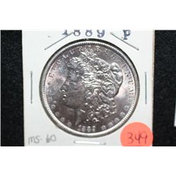 1889 Silver Morgan $1, MS60