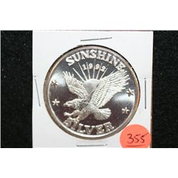 1992 Sunshine Silver Mining, .999 fine 1 oz.