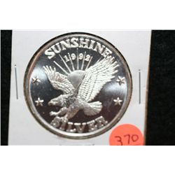 1992 Sunshine Silver Mining, .999 fine 1 oz.