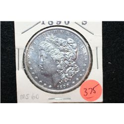 1890-S Silver Morgan $1, MS60