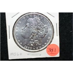 1890 Silver Morgan $1, MS60