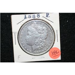 1888 Silver Morgan $1, F