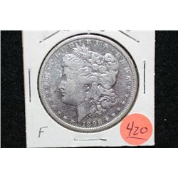 1896 Silver Morgan $1, F