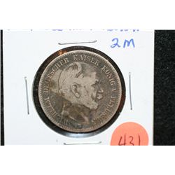 1876 German Prussia 2 Mark