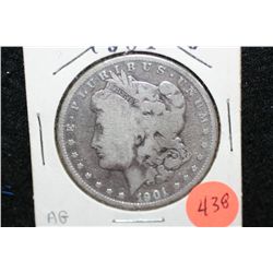 1901-O Silver Morgan $1, AG