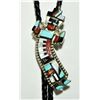 Image 1 : Zuni Multi-Stone Rainbow Kachina Sterling Silver Bolo Tie
