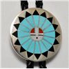 Image 1 : Zuni Multi-Stone Sun Design Sterling Silver Bolo Tie - Fred & Lolita Natachu