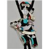 Image 1 : Zuni Multi-Stone Kachina Sterling Silver Bolo Tie - Jonathan Beyuka