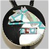 Image 1 : Zuni Multi-Stone Horse Sterling Silver Bolo Tie - Bobby Concho