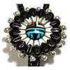 Image 1 : Zuni Multi-Stone Sun Face Sterling Silver Bolo Tie - Barbara Dewa