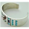 Image 2 : Zuni Multi-Stone Inlay Cardinal Sterling Silver Cuff Bracelet - Rudell & Nancy Laconsello