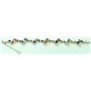 Image 2 : Navajo Multi-Stone Inlay Sterling Silver Link Bracelet - Calvin Begay