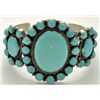 Image 1 : Navajo Kingman Turquoise Cluster Cuff Bracelet - Dean Brown