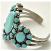 Image 2 : Navajo Kingman Turquoise Cluster Cuff Bracelet - Dean Brown