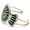 Image 2 : Zuni Turquoise Cluster Sterling Silver Bracelet - Gerald Etsate